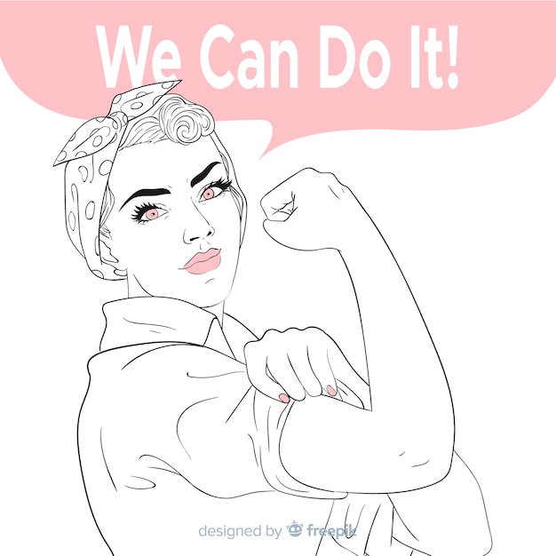 Free vector we can do it! background