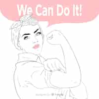 Free vector we can do it! background