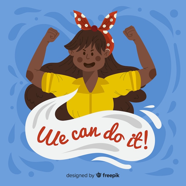 Free vector we can do it! background