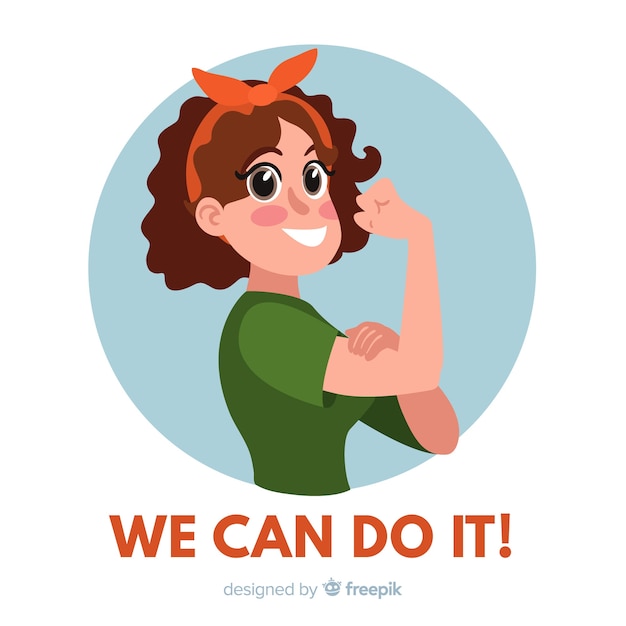 Free vector we can do it! background