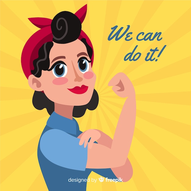 Free vector we can do it! background