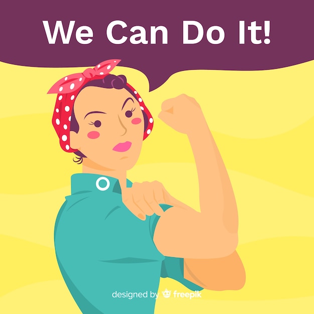 Free vector we can do it! background