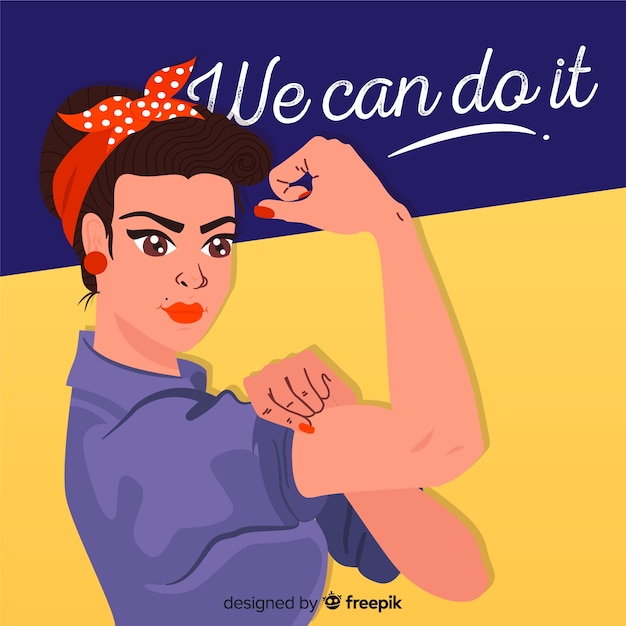 Free vector we can do it! background