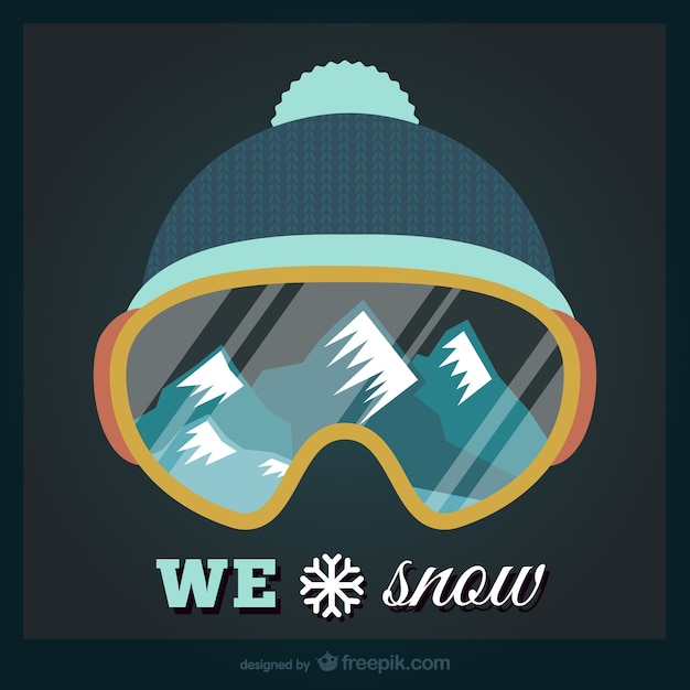 Free vector we love snow