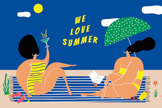 Free Vector we love the summer
