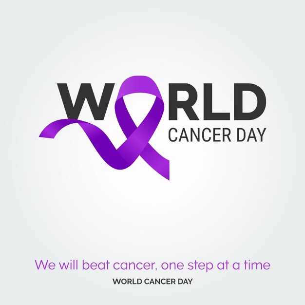 Free vector we will beat cancer one step at a time world cancer day