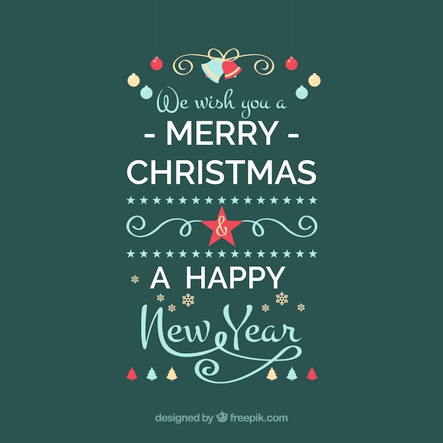 Free vector we wish you a merry christmas and a happy new year