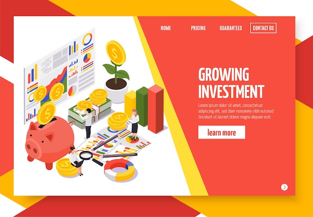 Wealth management isometric landing page