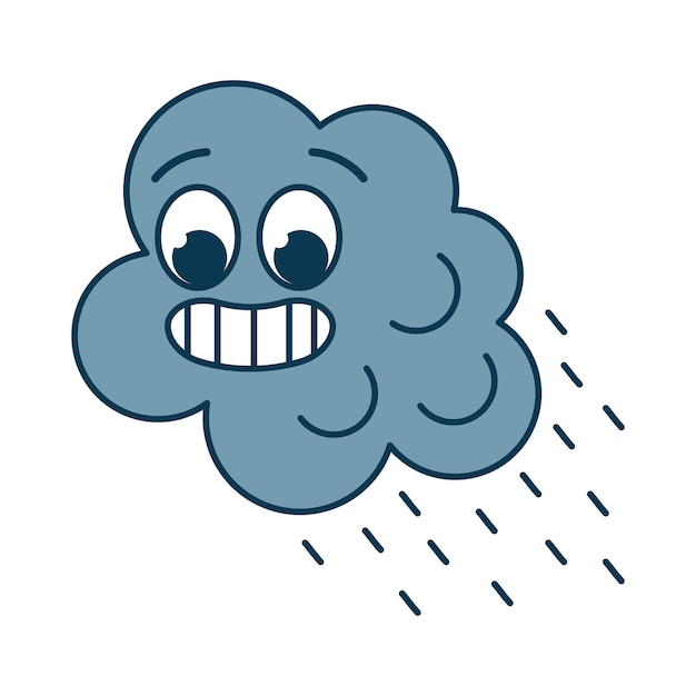 Free vector weather cartoon character rainy cloud