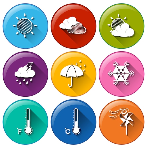 Free vector weather forecast buttons