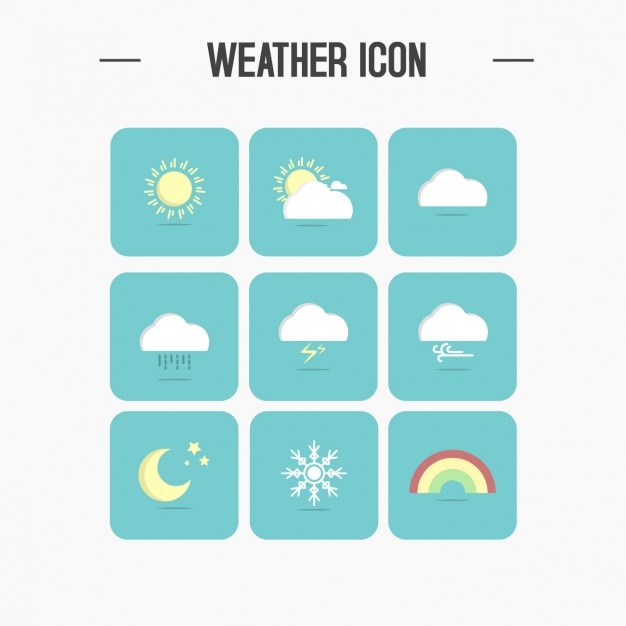 Бесплатное векторное изображение Коллекция погодные иконки