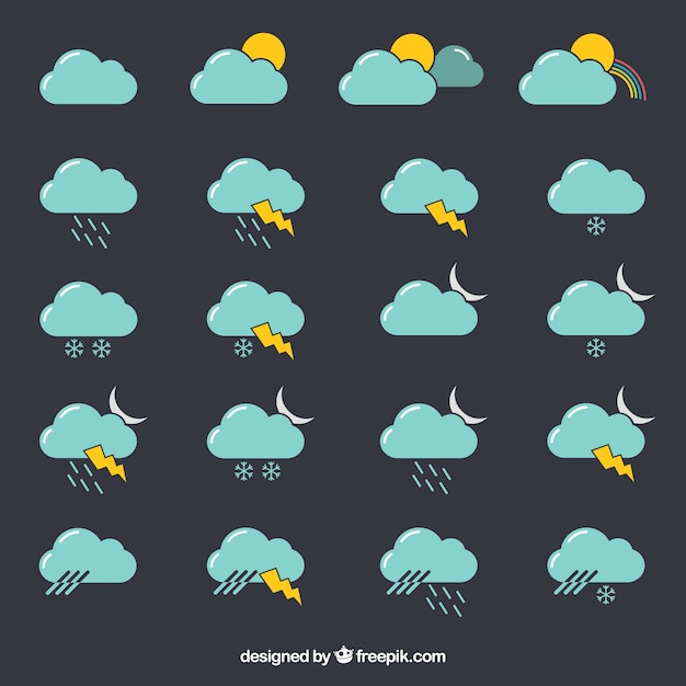 Free vector weather icons collection