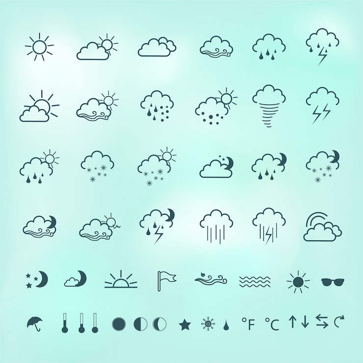 Free Vector weather icons 