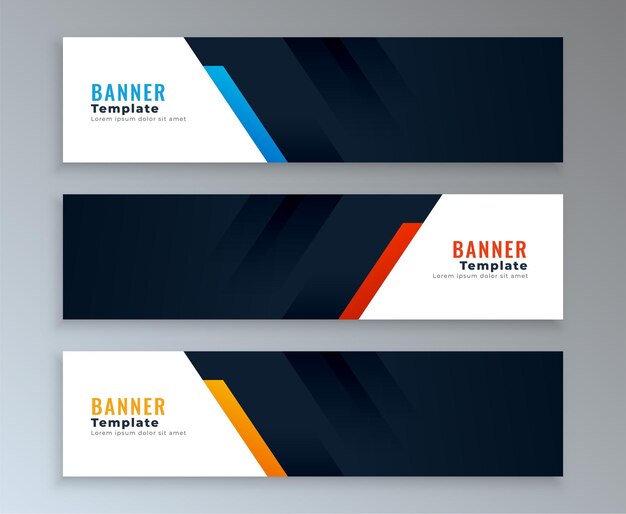 Web banners template set with text space