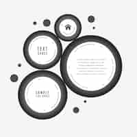 Free vector web business template with black circular layout and text space