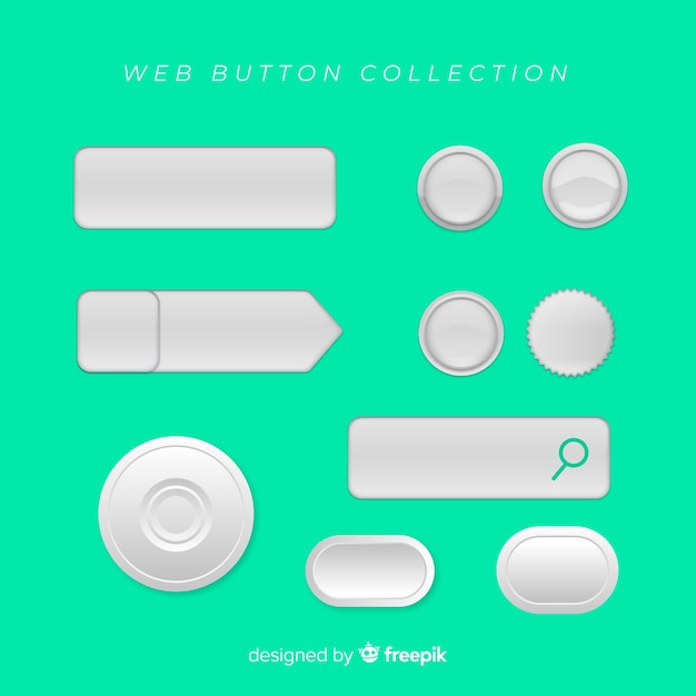Collezione di pulsanti web in design piatto