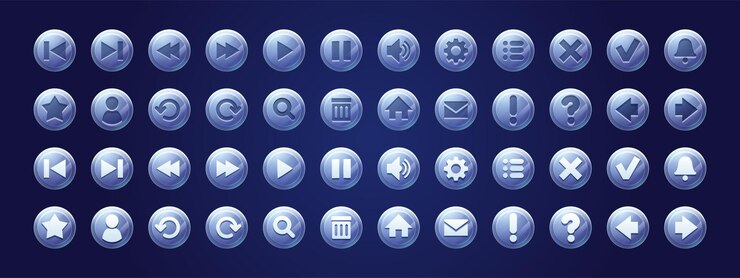 मुफ़्त वेक्टर web buttons circle glass icons for game