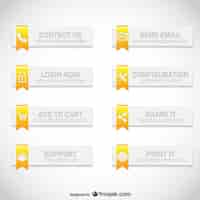 Free vector web buttons elegant set