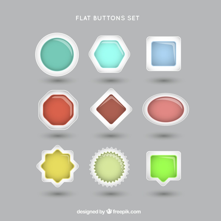 मुफ़्त वेक्टर web buttons shapes set