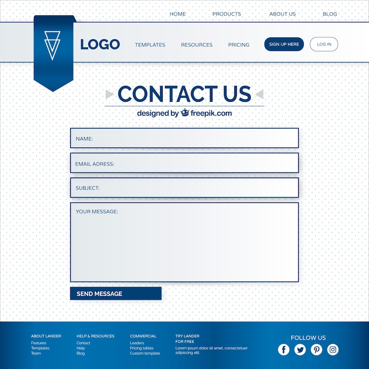 Free Vector web contact form template