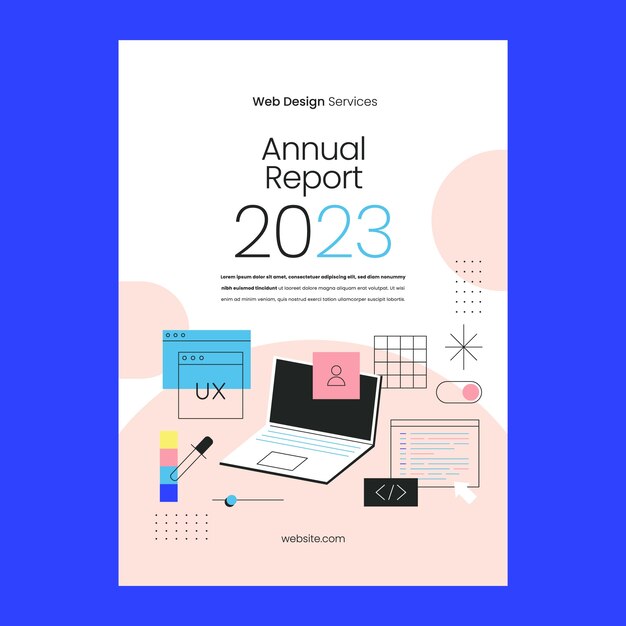 Free vector web design annual report template