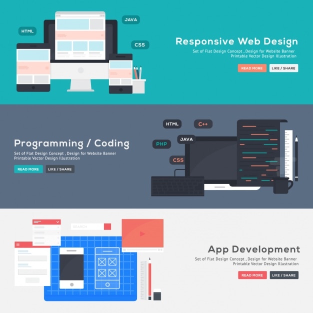 Web design banners set