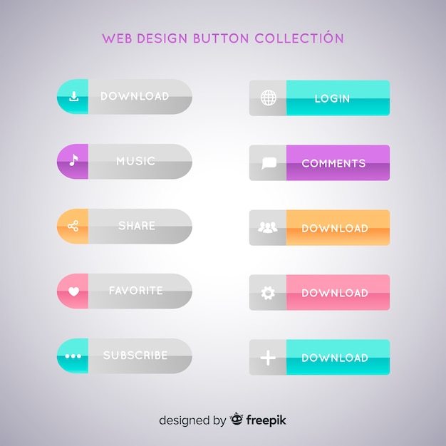 Free vector web design button collection