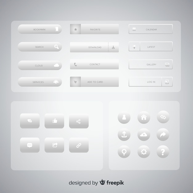 Web design button collection