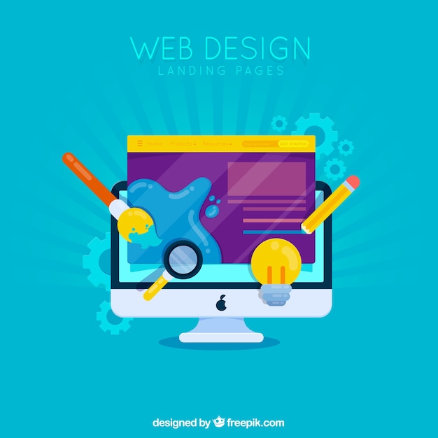 Free vector web design concept for landing page