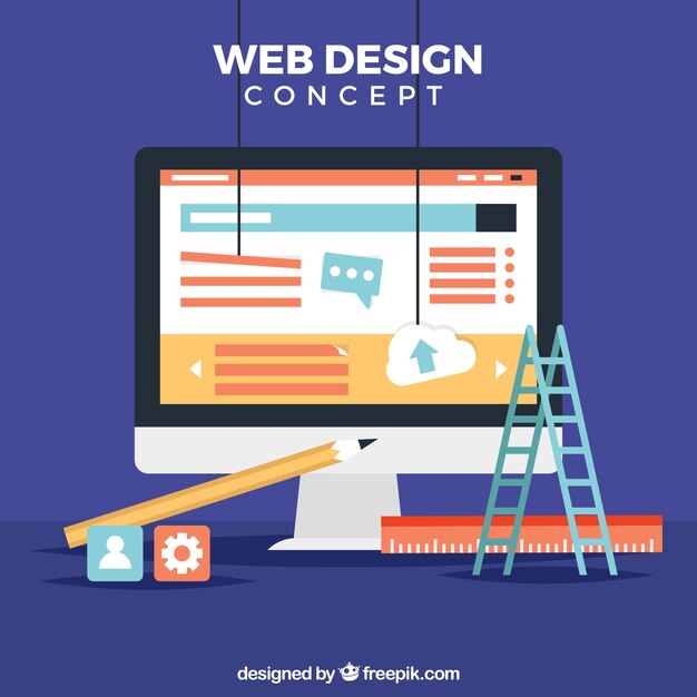 web design concept with flat design