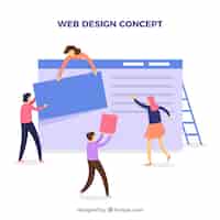 Бесплатное векторное изображение Концепция веб-дизайна с плоским дизайном