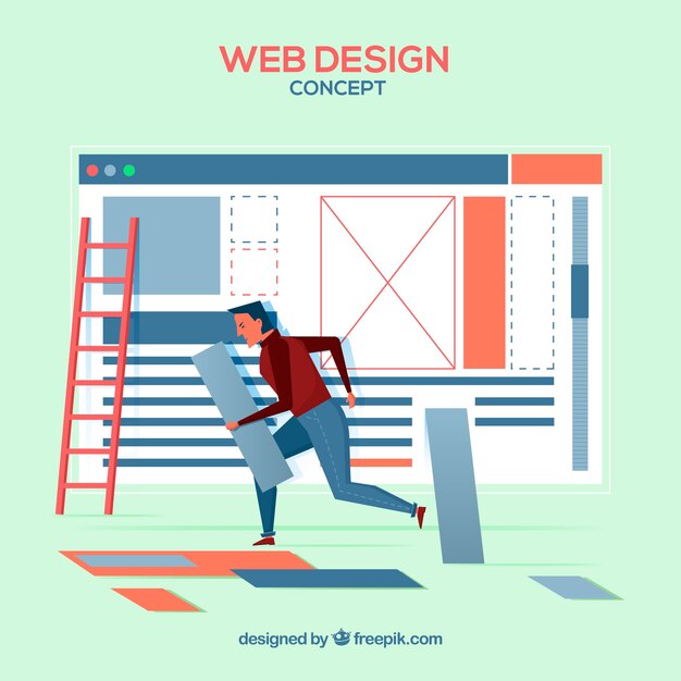 Web design concept with flat design