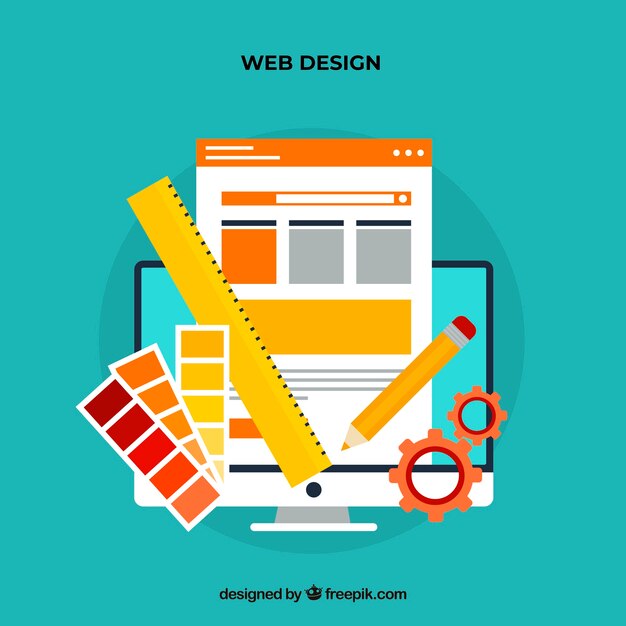 web design concept with flat style