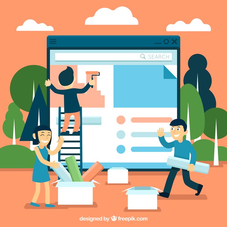 Free Vector web design concept with flat style