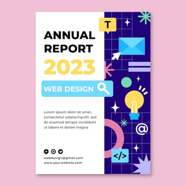 Free vector web design job annual report