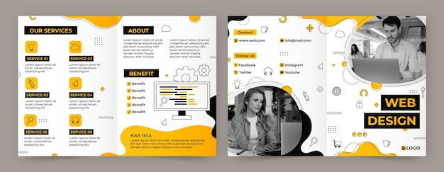 Free vector web design job brochure template