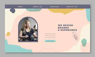 Free vector web design job   landing page template