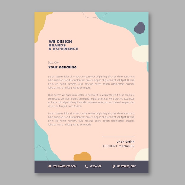 Free vector web design job  letterhead template