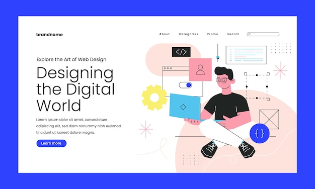 Free vector web design landing page template