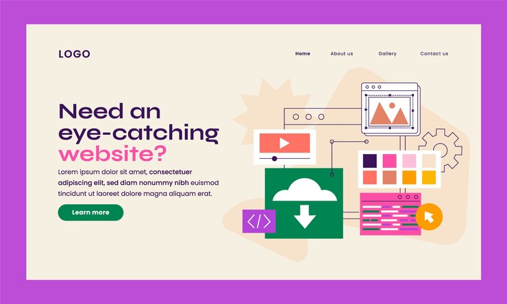 Free Vector web design landing page template