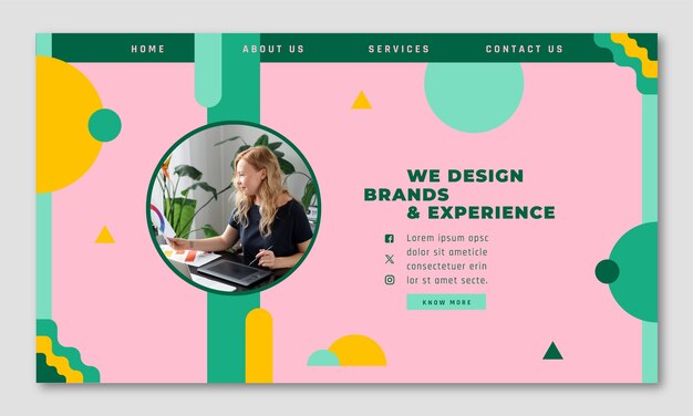 Web design landing page template