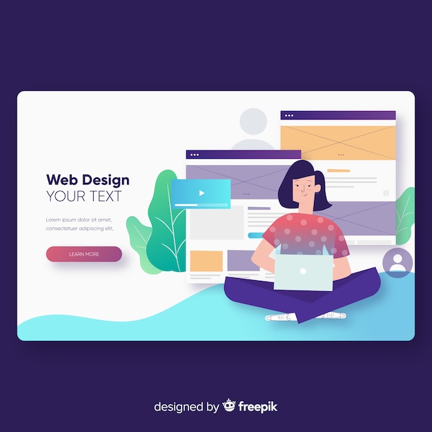 Free vector web design landing page template