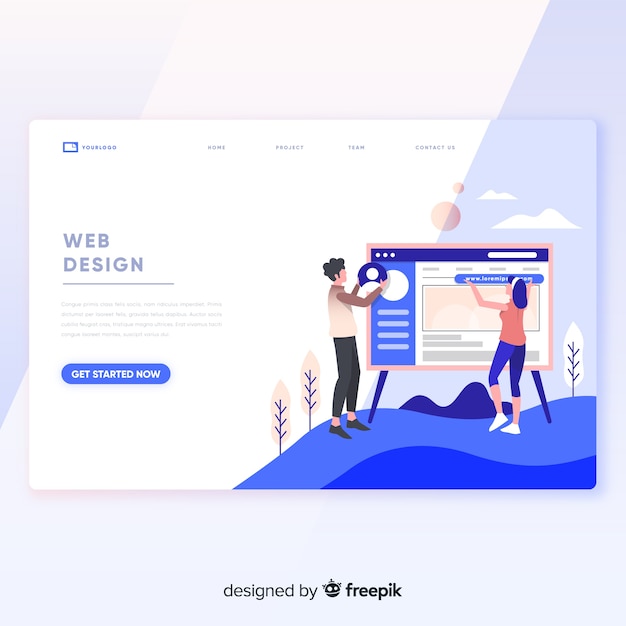 Web design landing page template