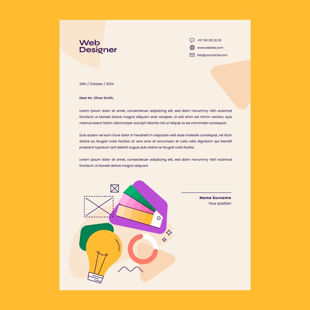 Web design letterhead template