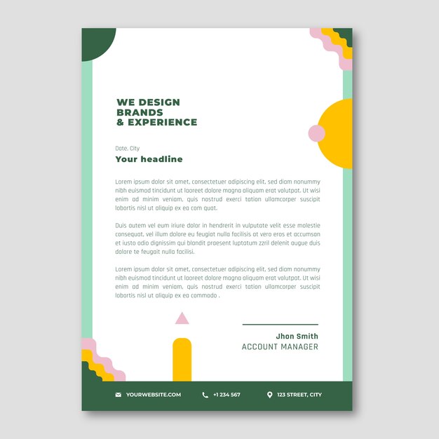 Web design letterhead template