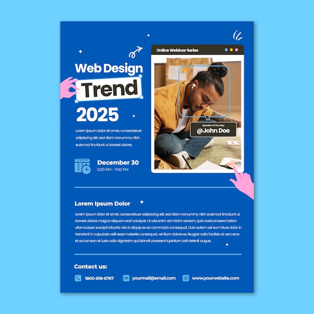 Free vector web design poster  template