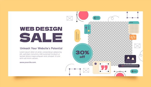 Free vector web design   sale banner template