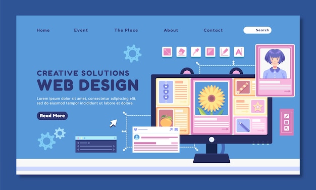 Vettore gratuito progettazione del modello di web design