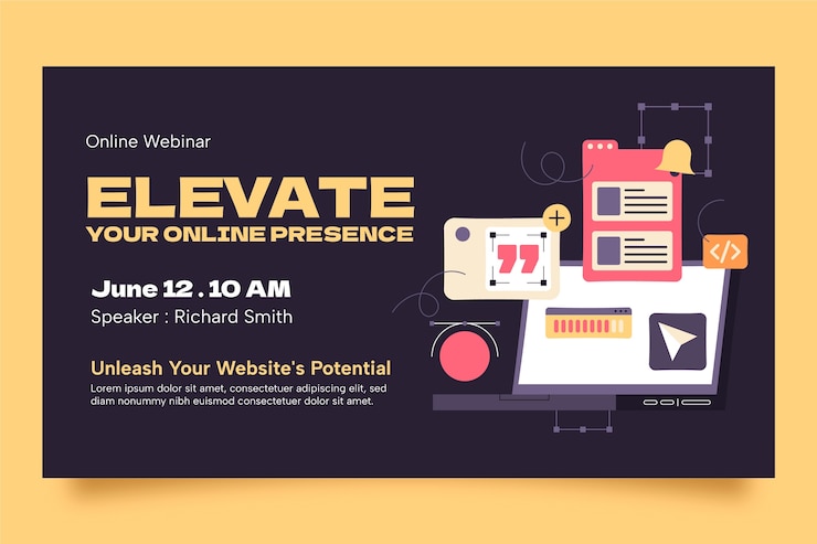 Free Vector web design webinar template