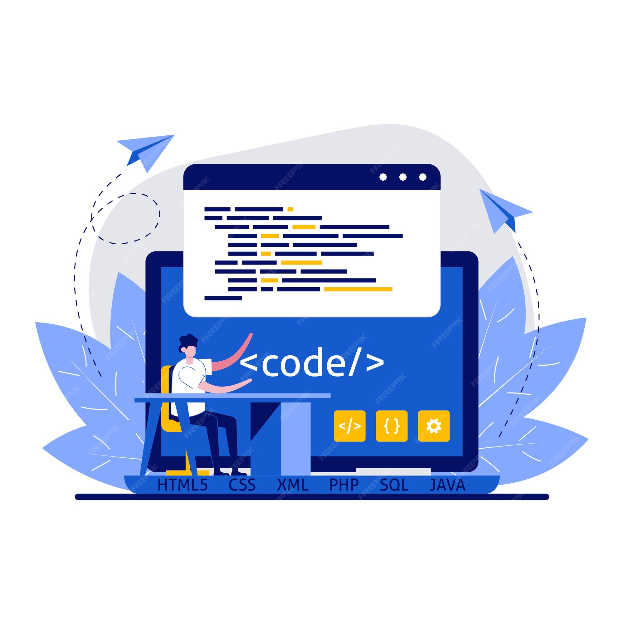 Premium Vector | Web development, programming and coding concept with ...